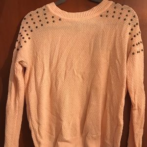 Stud shoulder sweater